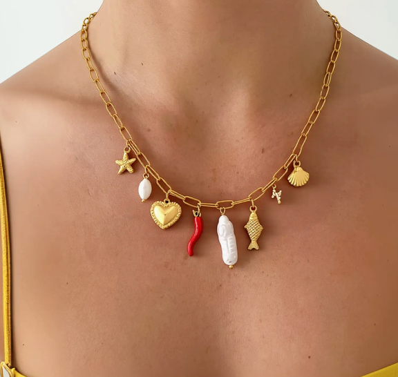 Scarlet Tide Charm Necklace