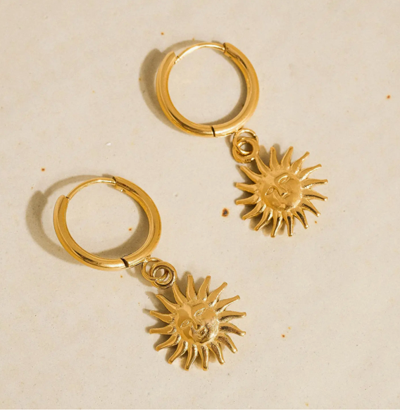 Sunlit Glow Hoop Earrings