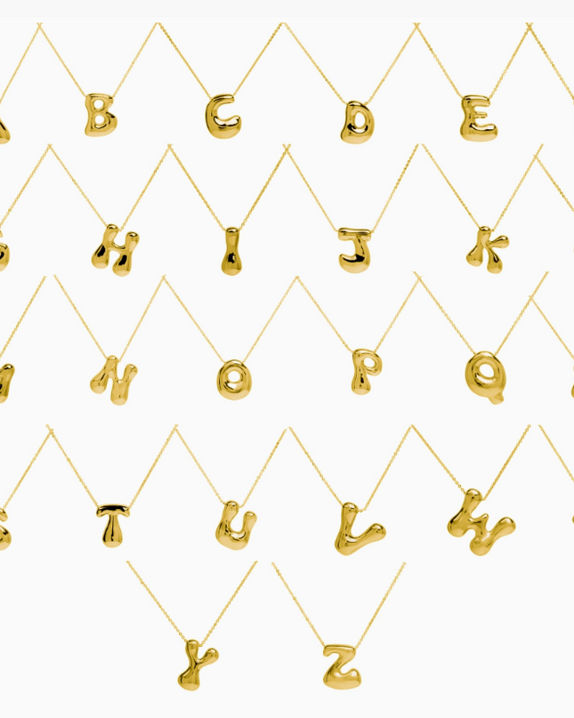 Bubble Initial Necklace