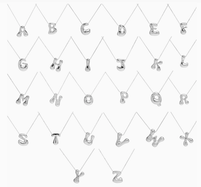 Bubble Initial Necklace