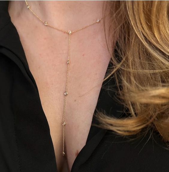 Radiant Drop Lariat Necklace