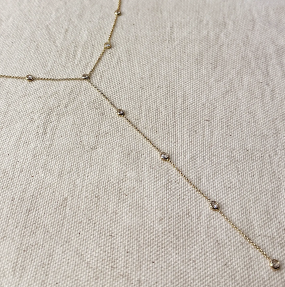 Radiant Drop Lariat Necklace